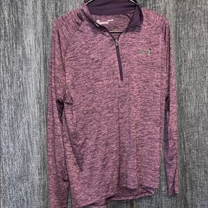 Under Armour Heathered Plum Quarter-Zip Performance Top